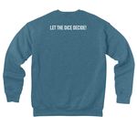 Cinema Role Logo & Tagline: Dark Mode, a Heather Deep Teal Premium Drop Shoulder Sweatshirt (back-view)