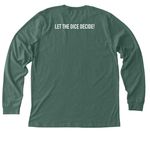 Cinema Role Logo & Tagline: Dark Mode, a Heather Forest Premium Long Sleeve Tee (back-view)