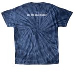 Cinema Role Logo & Tagline: Dark Mode, a Navy Classic Tie Dye Tee (back-view)