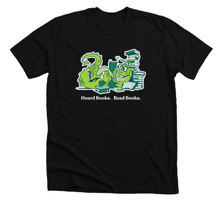 Book Dragon, a Solid Black Blend Premium Unisex Tee