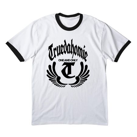 TDC? Cotton Ringer Tee, a White/ Jet Black Cotton Ringer Tee