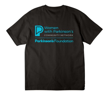 Women with Parkinson's Shirts & Tanks, a Black Unisex Heavyweight Tee (back-view)