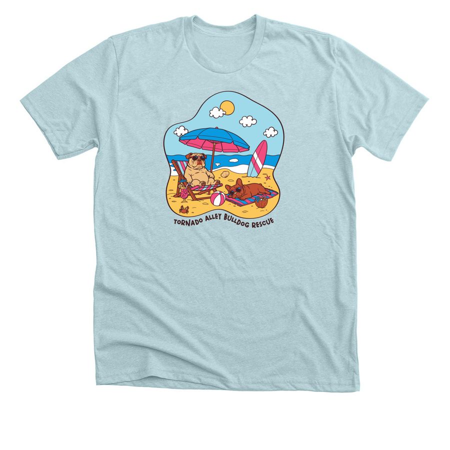 Tornado Alley Bulldog Rescue, a Heather Ice Blue Premium Unisex Tee