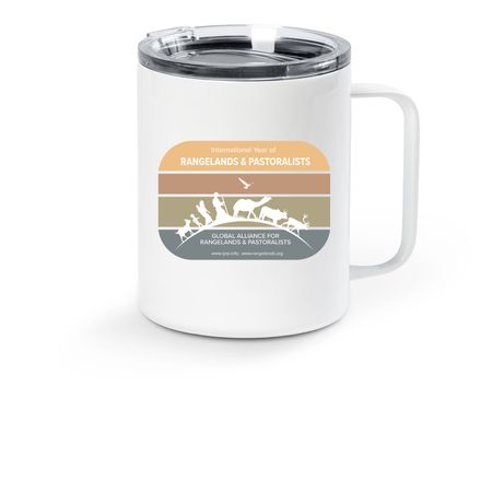Supporting Rangelands & Pastoralists!, a White Stainless Steel Travel Mug