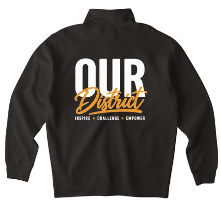 Our District, a Black Midweight Quarter Zip Pullover