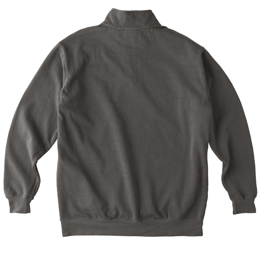 Go to Apparel with full white logo!, a Pepper Comfort Colors Quarter Zip Pullover (back-view)