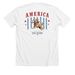 Freedom Fetch, a Solid White Blend Premium Unisex Tee (back-view)