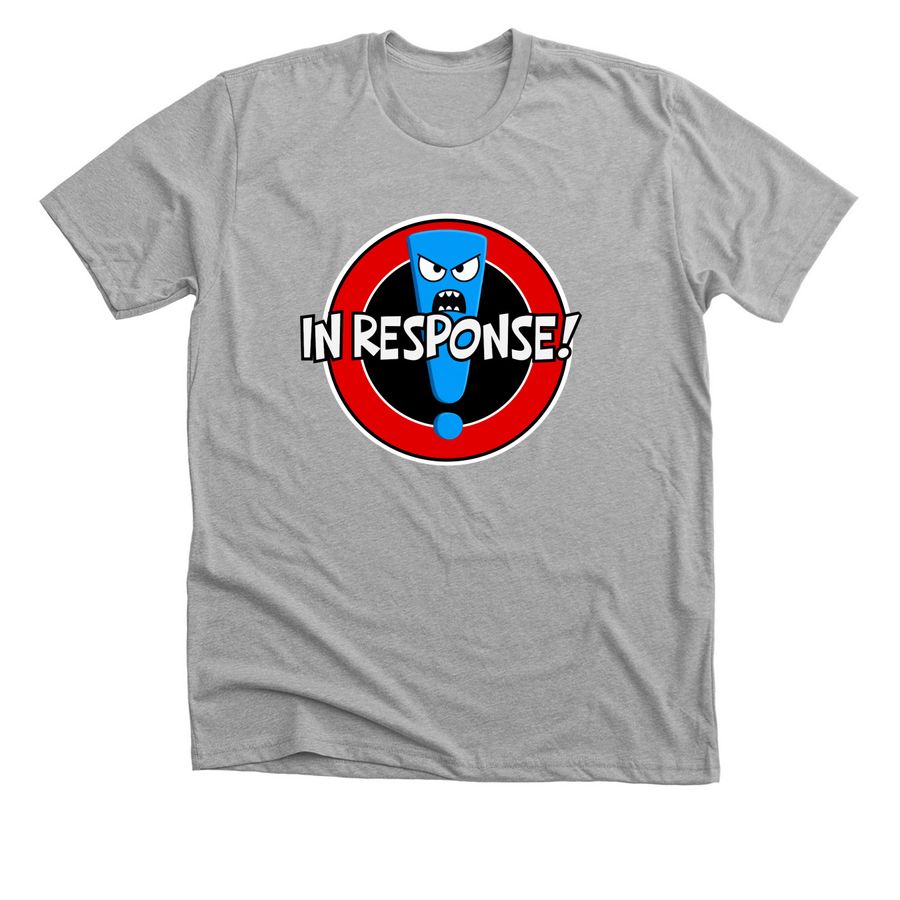In Response! logo, a Athletic Heather Premium Unisex Tee