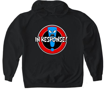 In Response! logo, a Black Gildan Softstyle Pullover Hoodie