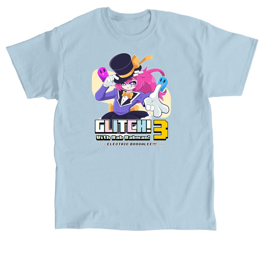 GLITCH! WITH BAB BABMAN SHIRT, a Light Blue Classic Unisex Tee