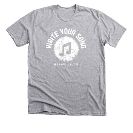 Write Your Song ? Note, a Athletic Heather Premium Unisex Tee