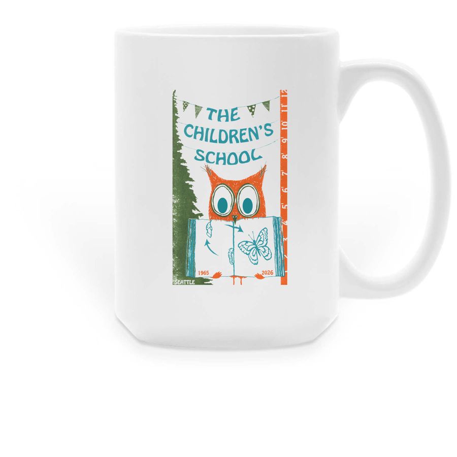 Vintage Owl Mug, a White Large Coffee Mug