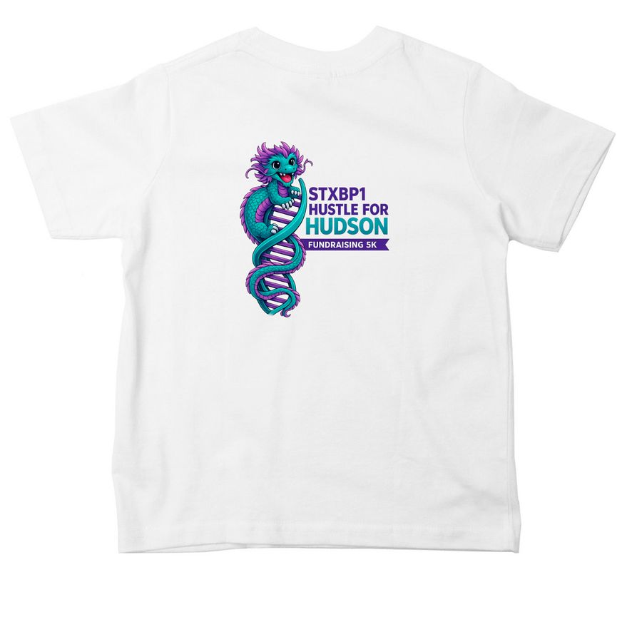 HUSTLE FOR HUDSON, a White Toddler Tee (back-view)