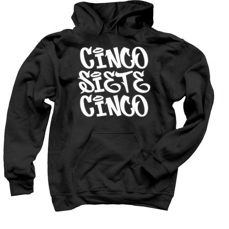 Cinco Siete Cinco NM, a Black Pullover Hoodie