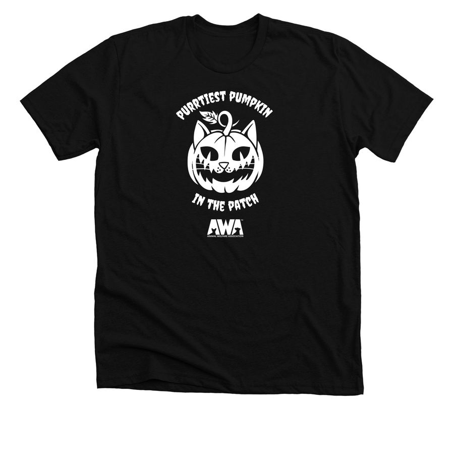 Purrtiest Pumpkin in the Patch, a Solid Black Blend Premium Unisex Tee