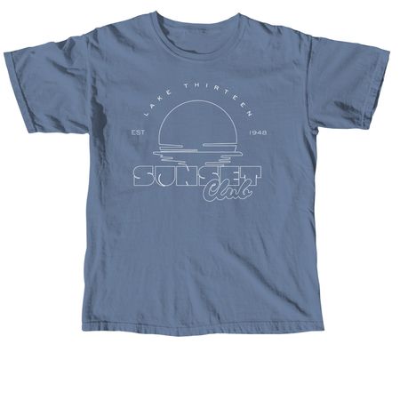 2026 - Lake Thirteen Sunset Club, a Blue Jean Comfort Colors Unisex Tee