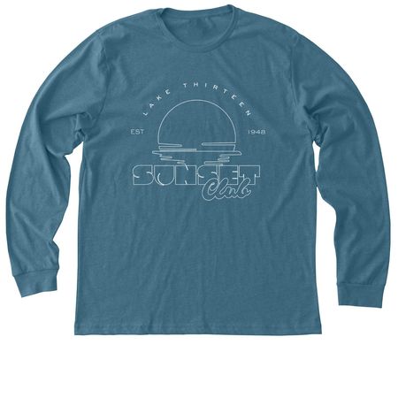 2026 - Lake Thirteen Sunset Club, a Heather Deep Teal Premium Long Sleeve Tee