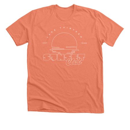 2026 - Lake Thirteen Sunset Club, a Heather Sunset Premium Unisex Tee