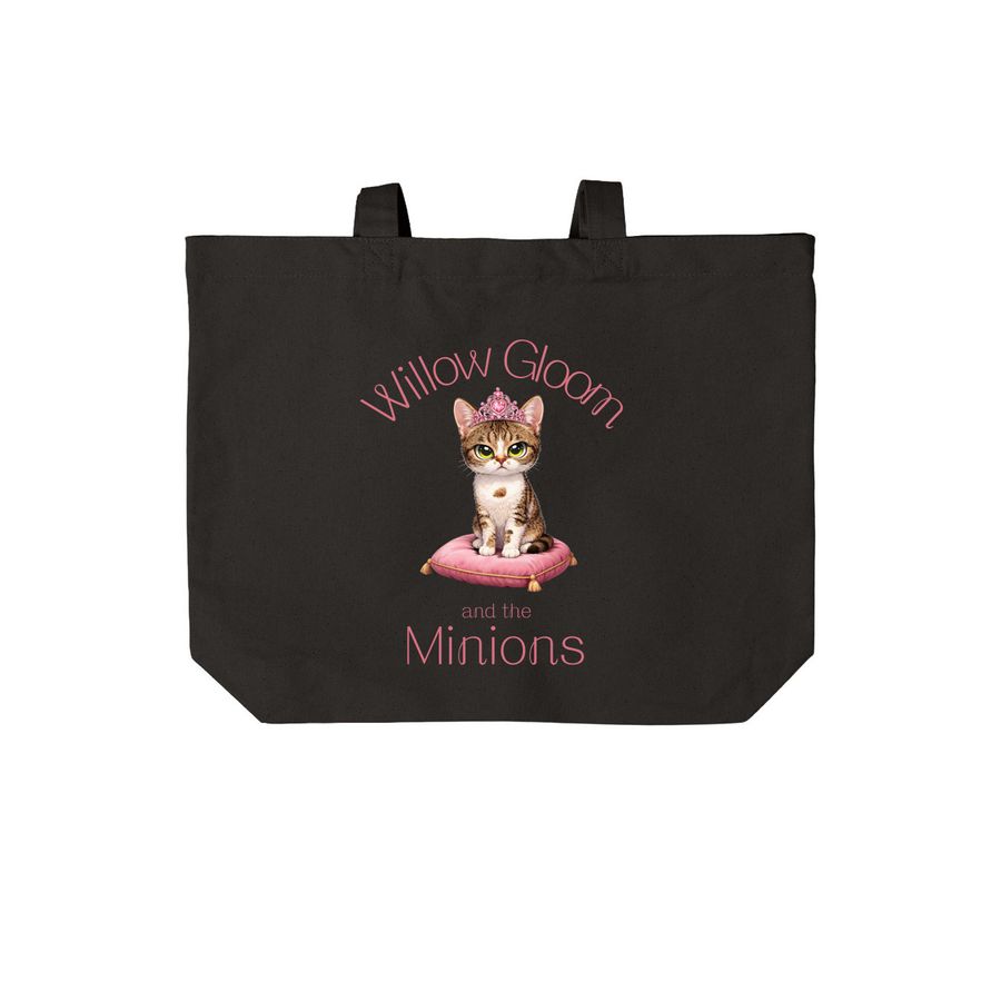 Willow Tote, a Deep Black Cotton Canvas Tote Bag