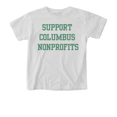 Support Columbus Nonprofits, a White Comfort Colors Youth Tee
