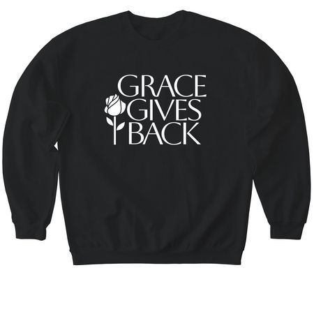 Grace Gives Back, a Black Softstyle Crewneck Sweatshirt