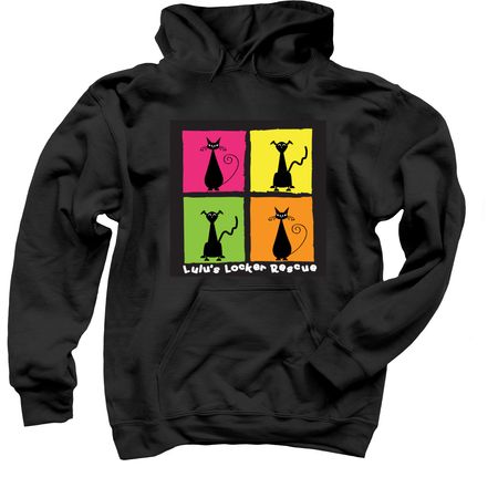 Lulu's Locker Rescue Logo, a Black Pullover Hoodie