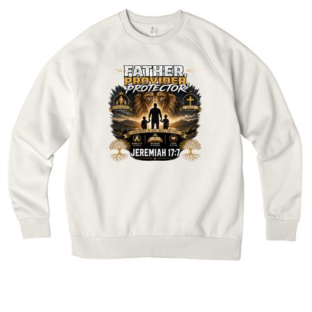 Godly Father Collection, a White Sand Allmade Organic CVC Crewneck Sweatshirt