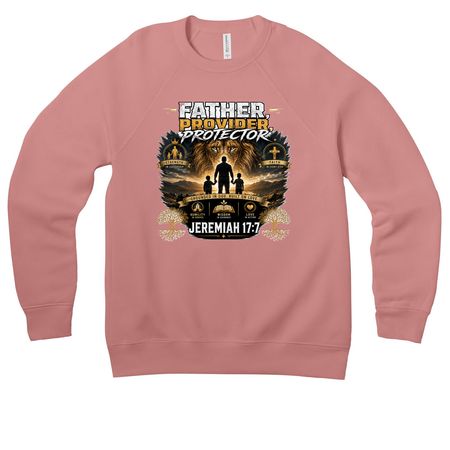 Godly Father Collection, a Mauve Premium Raglan Crewneck Sweatshirt