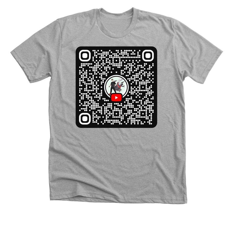 QR code YT, a Athletic Heather Premium Unisex Tee