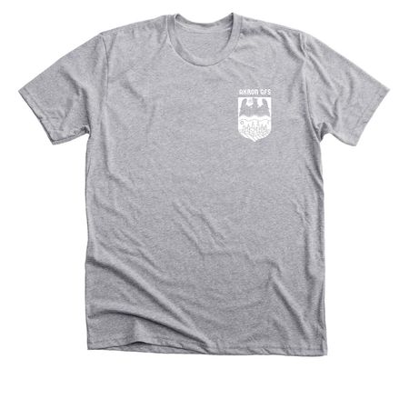 Akron GFS White Crest single side, a Athletic Heather Premium Unisex Tee