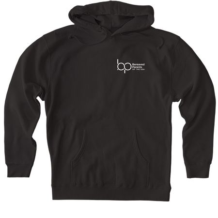 BPUSA White Logo Hoodies, a Black Heavyweight Pullover Hoodie