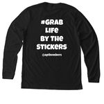 @GrabLifeByTheStickers, a Solid Black Blend Premium Long Sleeve Tee (back-view)