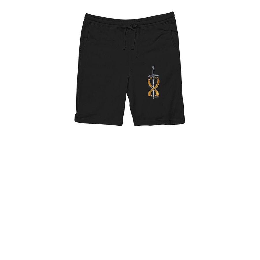 Fear Not the Dragon, a Black Midweight Fleece Shorts