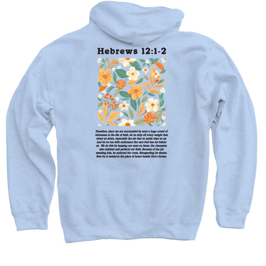 Hosanna (SM) Fall 2024, a Light Blue Pullover Hoodie (back-view)