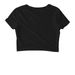 PILATES FOR THE PEOPLE, a Black Women's Fitted Cropped Tee (back-view)