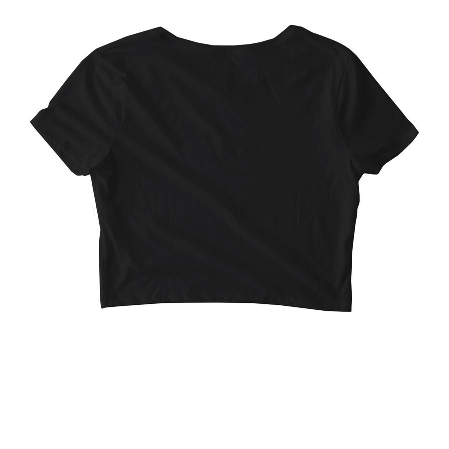 PILATES FOR THE PEOPLE, a Black Women's Fitted Cropped Tee (back-view)