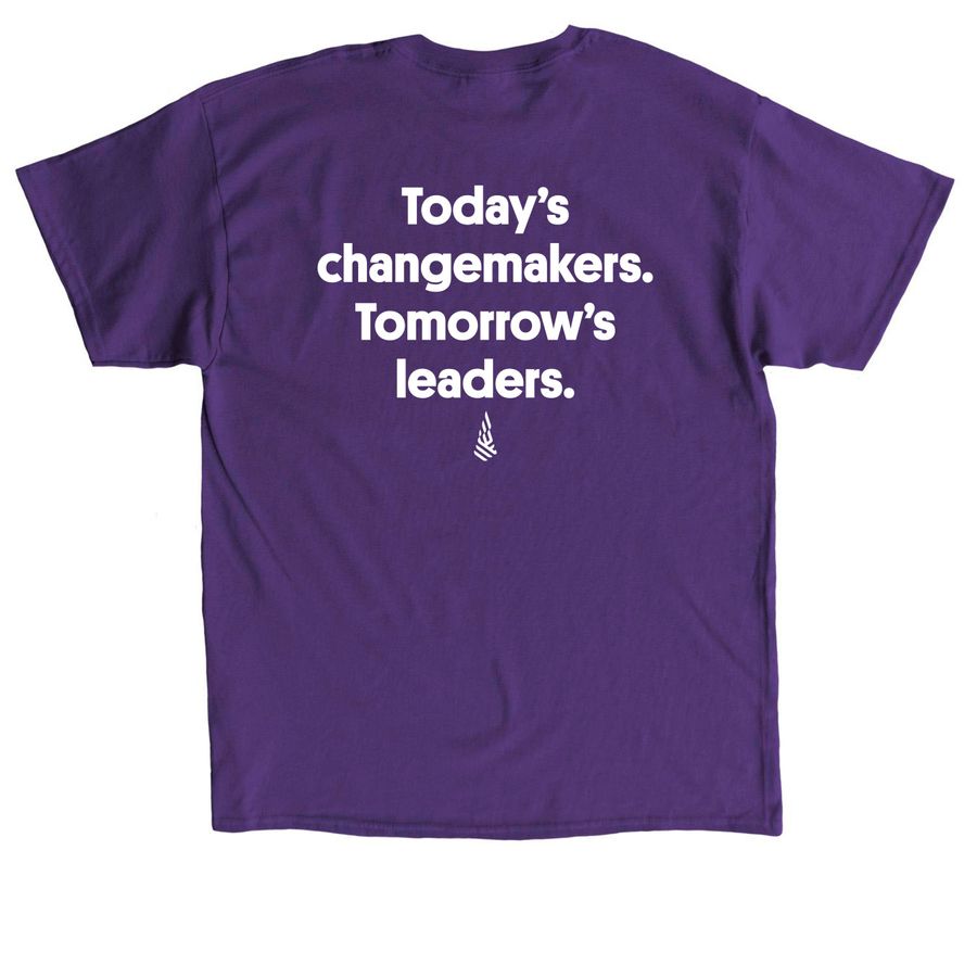 Deeds Not Words T-shirt, a Purple Classic Unisex Tee (back-view)