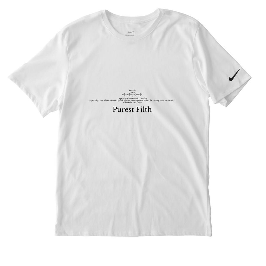 Purest Filth X Nike Collab, a White Nike Dri-FIT Jersey Blend Performance Tee