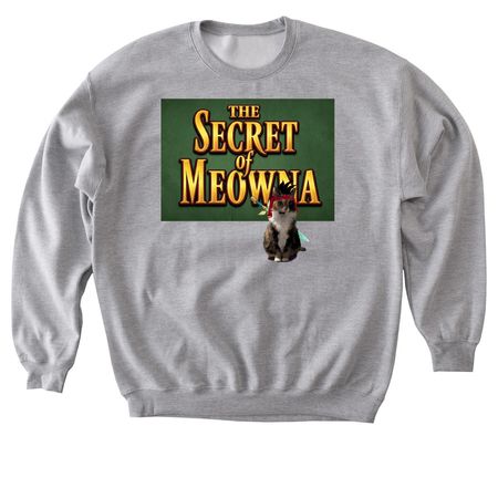 The Secret of Meowna, a Sport Grey Softstyle Crewneck Sweatshirt