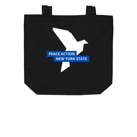 Peace Action NYS Logo Tote, a Black Organic Cotton Tote Bag