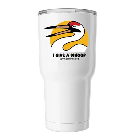 I GIVE A WHOOP TUMBLER, a White Insulated Tumbler