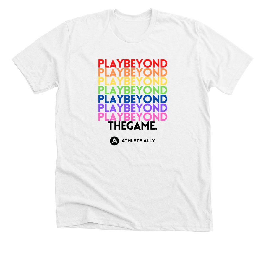 Play Beyond the Game Black Logo, a Solid White Blend Premium Unisex Tee