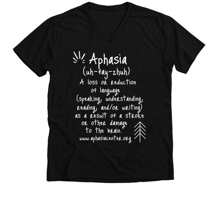 Aphasia Definition, a Solid Black Blend Premium V-Neck Tee
