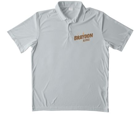 Braydon King Golf Polo, a Silver Unisex Performance Polo