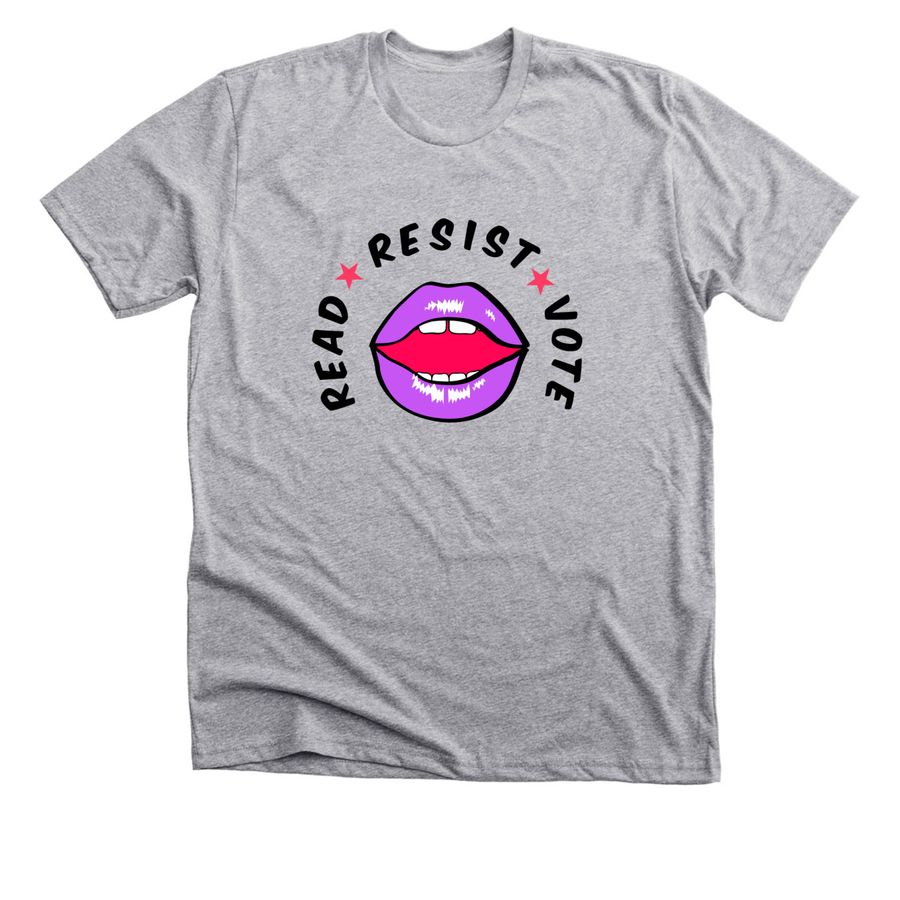 Read. Resist. Vote., a Athletic Heather Premium Unisex Tee