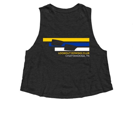 TRICOLOR LRC TOPS, a Dark Grey Heather Women?s Cropped Racerback Tank