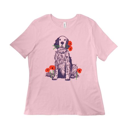 New Beginnings Bloom Here - Purple, a Pink Women?s Relaxed Cotton Tee