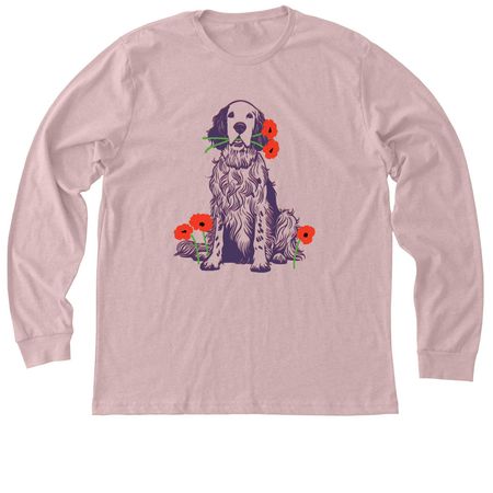 New Beginnings Bloom Here - Purple, a Heather Pink Gravel Premium Long Sleeve Tee