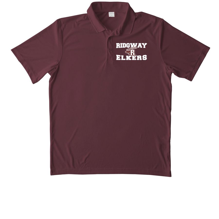 PTP - Athletic Elker Pride Shop, a Maroon Unisex Performance Polo