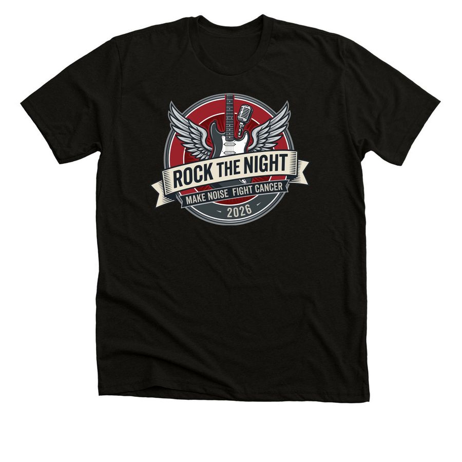 Rock the Night Fundraising T-Shirt, a Solid Black Blend Premium Unisex Tee